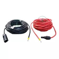 Fio 6mm 4m Preto 4m Vermelho Com Conector Mc4 E Ilhos Solar