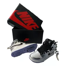 Llavero 3d Plata Tenis Jordan Nike Premium, Incluye Caja