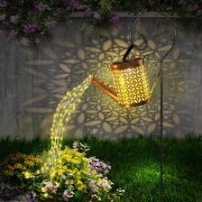 Luz Solar Cascada Agua Metal Lámpara Jardín Patio Decoración