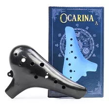 Flauta Ocarina Standard Abs 12 Furos Em C Dó Preto