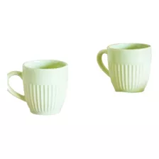 Taza Mug Cafe Doble Modelo Canela Color Verde 150 Cc.