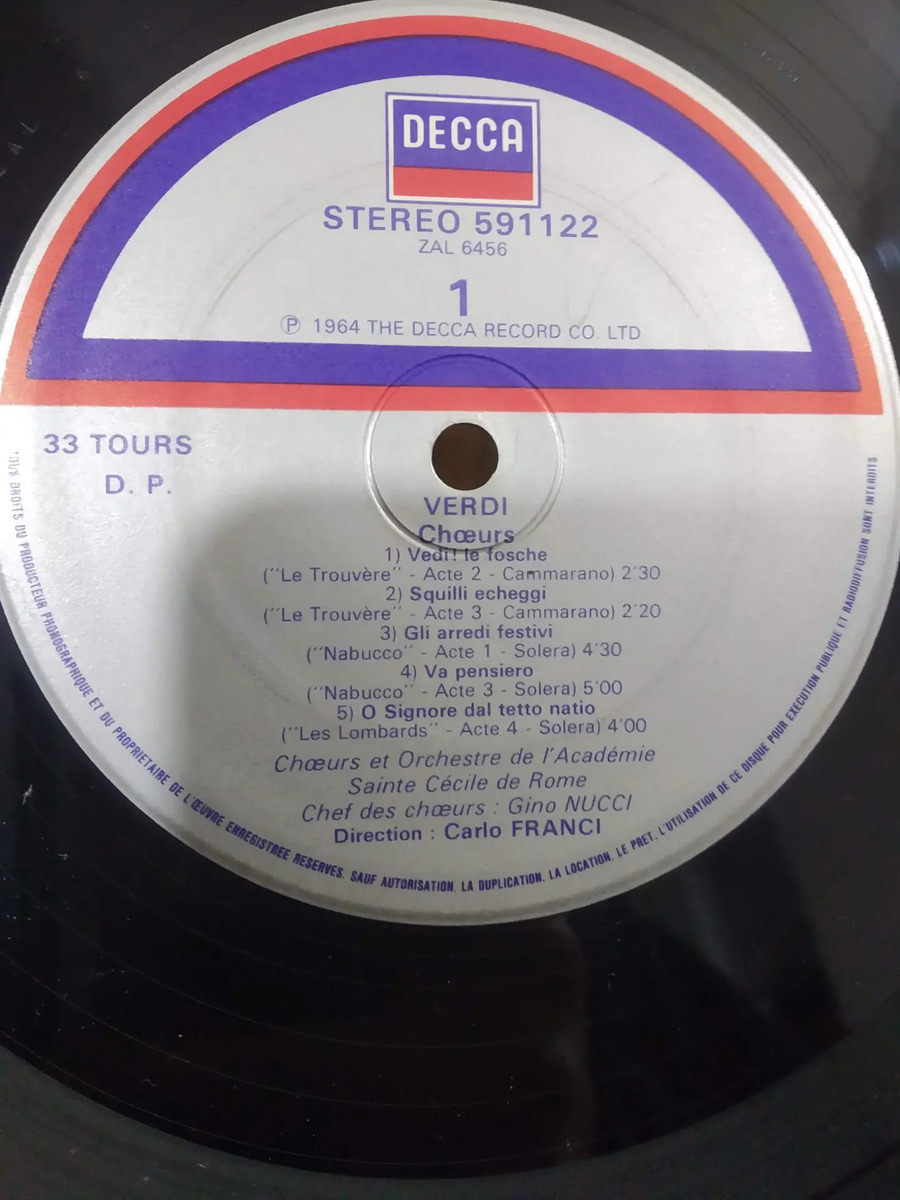Carlo Franci - Verdi - Choeurs Celebres - vinilo 1980