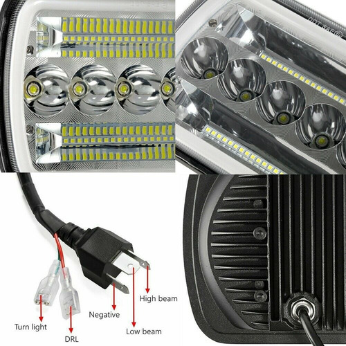 Par De Faros Led 7x6 Para Nissan Pickup 240sx 200sx D21 Foto 4