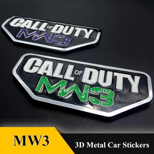 Emblema 3d Ceramica Call Of Duty 4cm X9 Cm White Green Foto 3