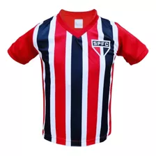 Camiseta Infantil São Paulo Tricolor Listrada Oficial