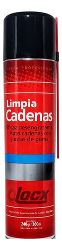 Aerosol Limpiador Y Desengrasante De Cadenas 360 Ml Locx Rojo