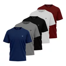 5 Camiseta Masculina Camisas Slim Voker 100% Algodão Atacado