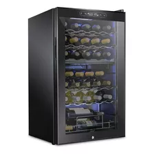 Refrigerador De Vino De Doble Zona De 33 Botellas Con Cerrad