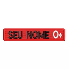 Patch Bordado Tarjeta Nome Tipo Sanguíneo Bombeiro