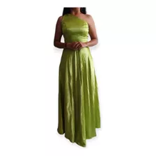 Vestido Elegante Con Abertura En La Pierna Color Verde Oliva