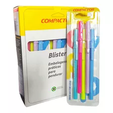 Caneta Compactor 07 Pop Blister C/5 Unds Tinta Azul Kit C/10