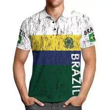 Camisa Da Equipe Nacional Brasil Bandeira Camisa Masculina