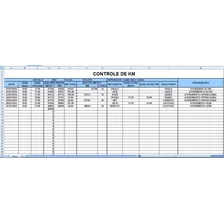 Planilha Controle De Quilometragem/veiculo | Km