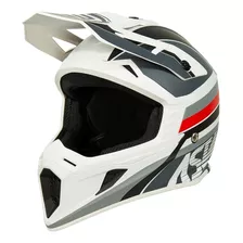 Capacete Asw Core Torn Branco/chumbo/vermelho - Mx Cross