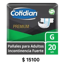 Pañales Adulto Cotidian Premium Talla G X 20