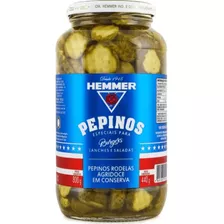 Pepinos Burgers Rodelas Agridoce Hemmer 440g Dren. Kitc/10un