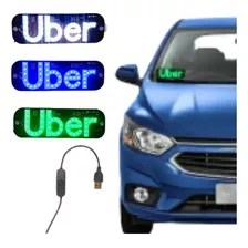 Placa Identificação Painel Led Letreiro Usb Luminoso Uber