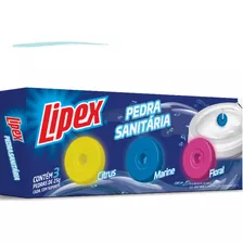 3 Pedra Sanitária Detergente Limpa Perfuma Banheiro Lipex