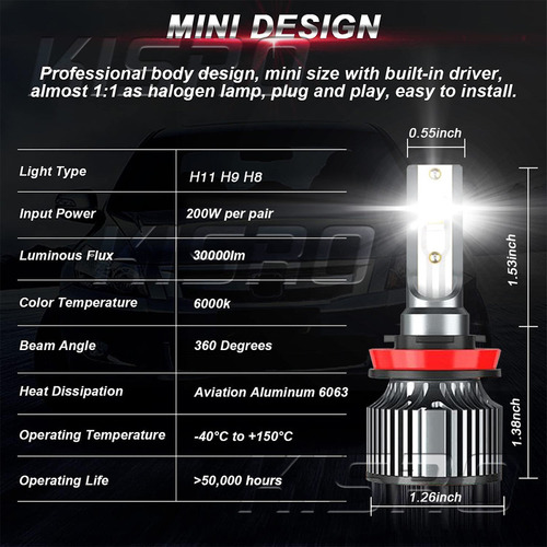 Bombillas Led De Luz Alta/baja Para Mazda 6 2009-2010 Foto 5