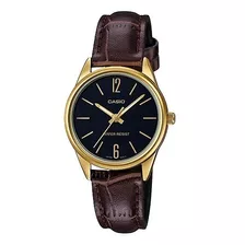 Relógio Casio Feminino Dourado Couro Preto Ou Marrom