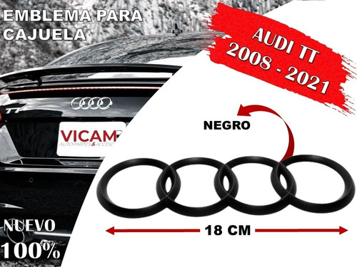 Emblema Para Cajuela Audi Tt 2008 Al 2021 Color Negro Foto 2