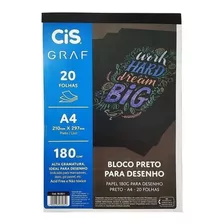 Bloco De Desenho Preto A4 180g Cis