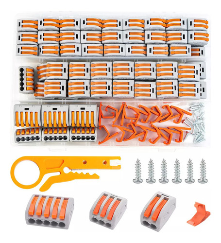 121pcs Conectores De Cable Compactos Bloques Eléctricos Empalme