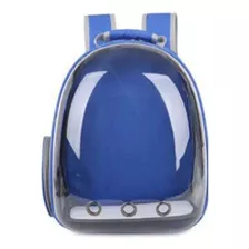 Mochila De Transporte Pet Visão 360 Panoramica Gato Cão Cor Azul