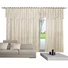 Cortina Renda Donna Inter 350x220 Cm Roseiral Bandô Marfim