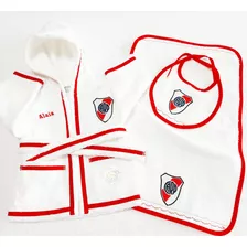 Bata De Baño River , Ajuar 3 Piez Personalizado Recién Nacid