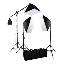 Kit Iluminação Contínua Estúdio Softbox 50x70 E Girafa 220v