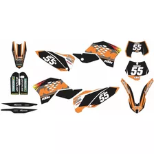 Kit Adesivo Moto Trilha Ktm Sx 125 525 2007 2008 2009 2010