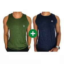 Kit 2 Camisetas Regata Masculina Fitness Academia Sem Manga