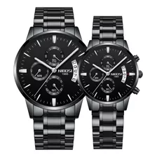 2 Piezas Nibosi Waterproof Cuarzo Pareja Reloj