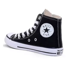 Coturno Feminino White Star Bota Feminina Rock Branco Preto