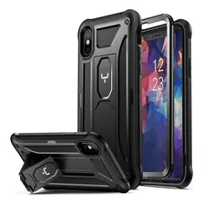 Funda Para iPhone XS, Negro/resistente/soporte/rigida