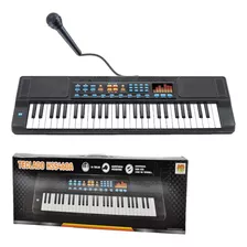 Teclado Piano Com Microfone Brinquedo Eletrônico 54 Teclas