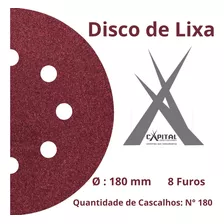 Disco Lixa Velcro Pacote Com 10 Unidades Menegotti Quantidade De Cascalhos 180 Tamanho 225 Mm