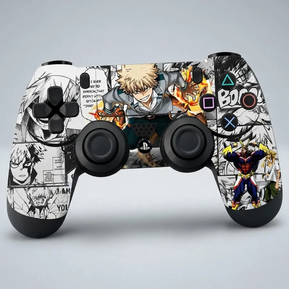 Skin Adesiva Para Controle Ps4 Slim Fat Pro Modelos Premium Modelo Bakugou
