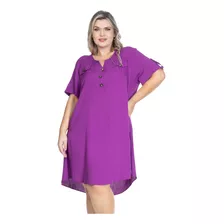 Vestido Chemise Com Manga Plus Size G1 G2 G3 G4