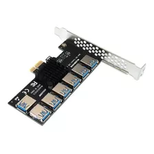 Placa Riser Multiplicador Rig Mineração Pcie 7 Slots