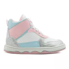 Tenis Bota Moda Casual Niña Bambino Blanco/rosa 13-17