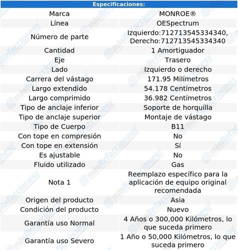 Amortiguador Oespectrum Gas Tra P/hyundai Azera 12-17 Monroe Foto 2