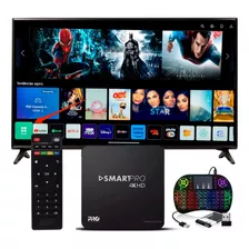 Tv Box Smart Pro 4k Youtube Netflix + Teclado Led De Brinde