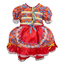 Vestido Festa Junina Caipira Infantil C/ Shorts