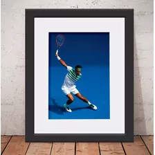 Quadro Roger Federer Tênis 56x46cm Vidro + Paspatur U1438