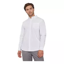 Camisa Hombre Oxford Blanco Lisa Corona