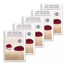 Kit 05 Capas Protetora Travesseiro Plooma Impermeável Zíper Cor Branco