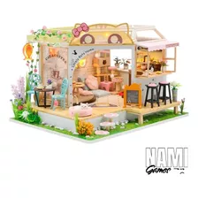 Cat Cafe Garden Miniatura Armable 3d Con Exhibidor - Hongda