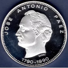 Moneda De Plata Bicentenario Del Nacimiento De José A. Paez